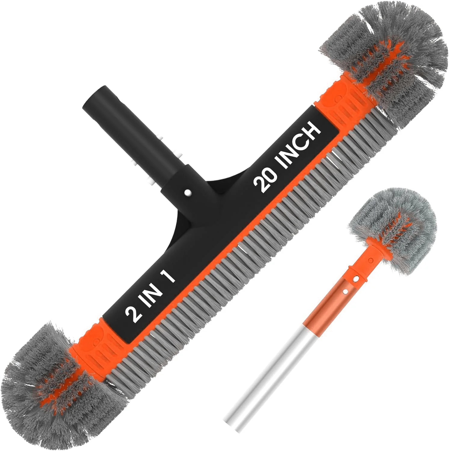 360 Pool Brush Head Corner Brush Round Ends With Cobweb duster Round 